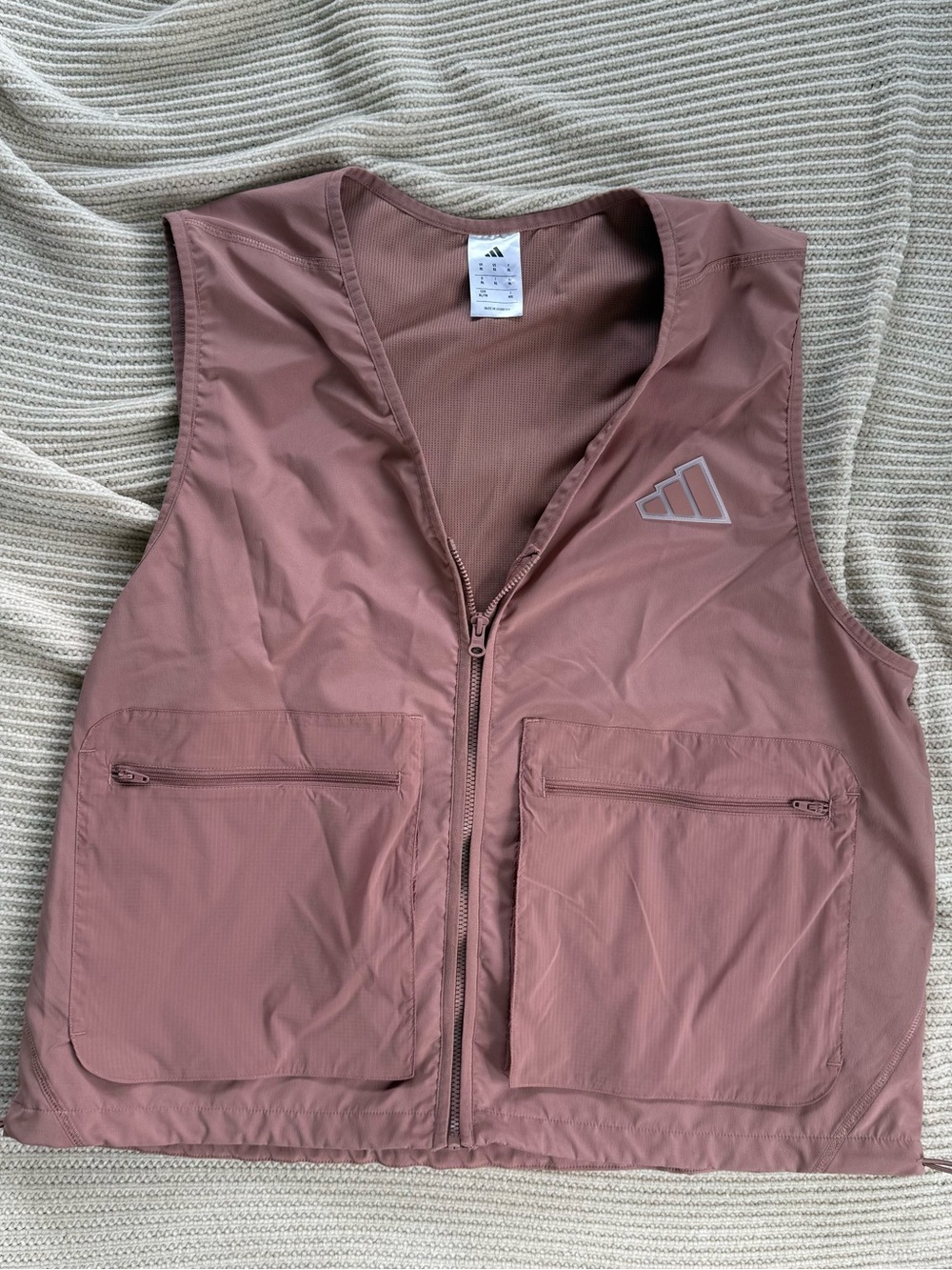 Adidas Sportswear Utility Woven Vest Warm Clay Pink Gorpcore Full Zip Mens XL